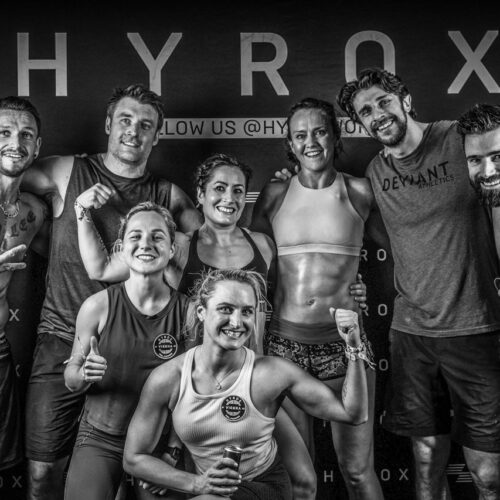 HYROX-athletes-taking-a-finisher-pic
